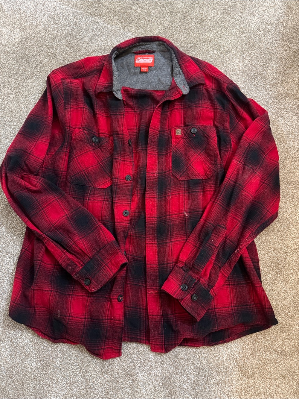 Coleman Red & Black Plaid Shirt Jacket